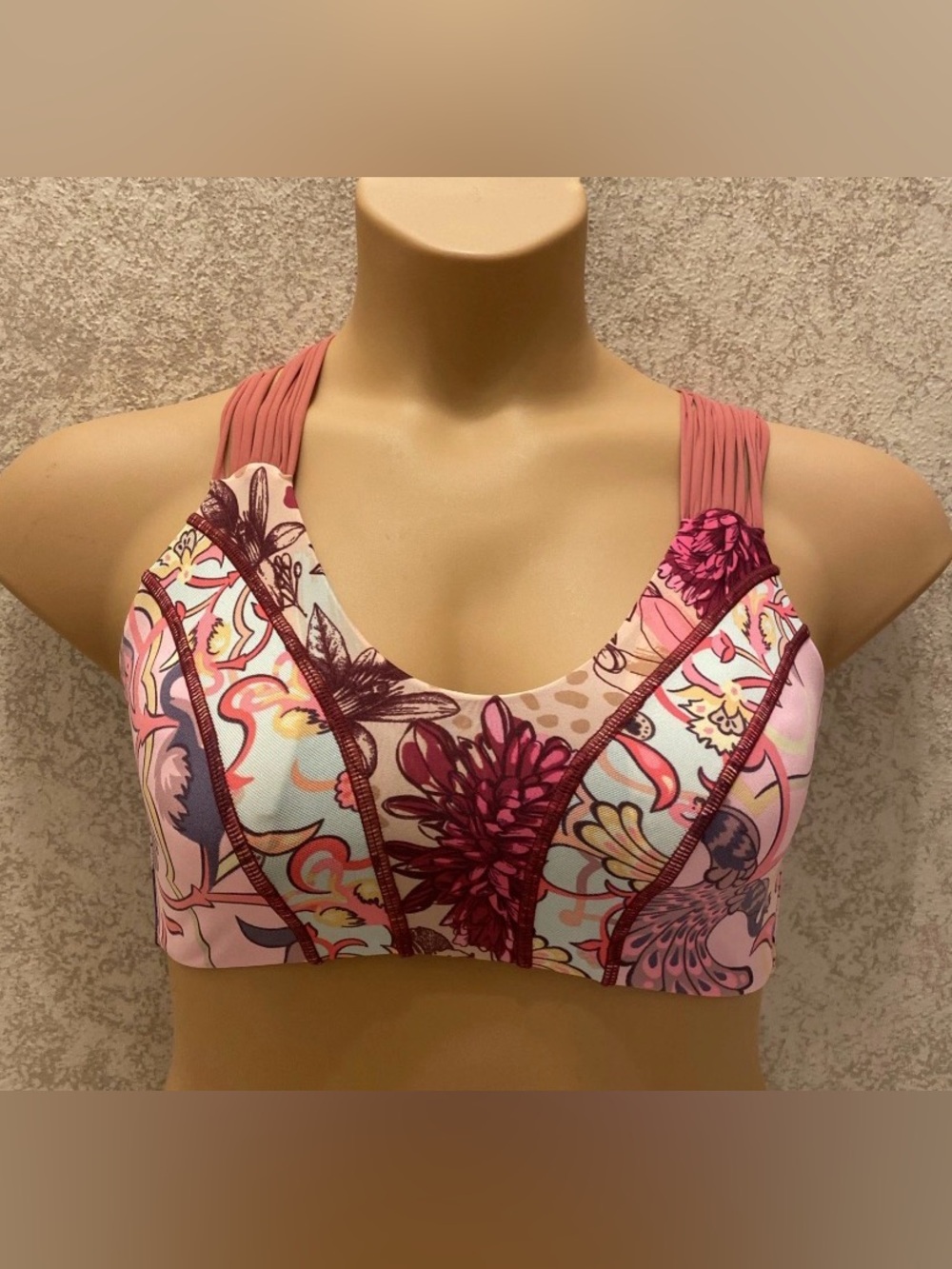 Maaji Mixed-Print Reversible Multi Strap Macrame Back Bikini Top